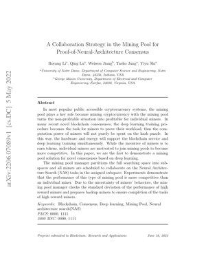 PDF-Dokumentendeckel - Kollaborationsstrategie in Mining-Pools für Proof-of-Neural-Architecture-Konsens